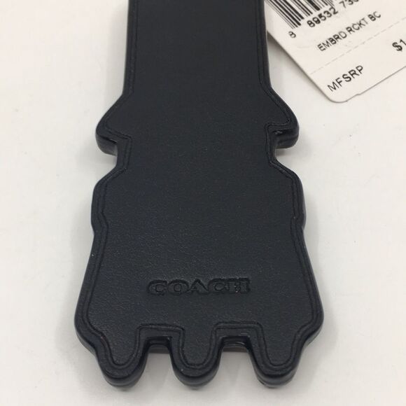 Coach Embroidered Rocket Bag Charm in BK/Black Refined Calf Leather NWT F58491 - Picture 10 of 16